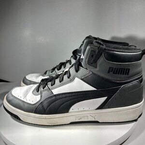 Puma Rebound Joy Mens Basketball Shoes Sneakers Size 12 White Black Leather High